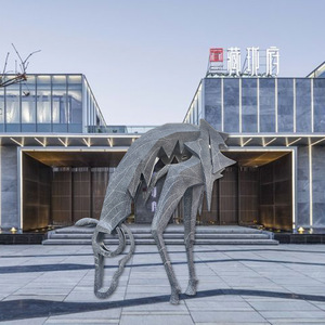 Stainless Steel Abstract Horse Sculpture Handmade Artistic Decor For Hotel Lobby Club Outdoor Display - Product Image 4