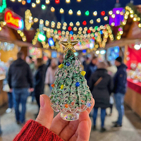 Ornements de Noël en verre coloré de Murano faits à la main, 6,5 cm, brossés, adaptés pour Noël, Halloween, Trembles