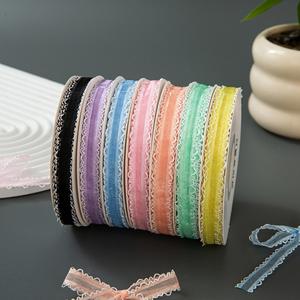 Ruban en satin polyester classique et polyvalent à double bord ondulé de 1 cm x 20 yards pour bouquets de fleurs, nœuds papillon et projets DIY - Product Image 1
