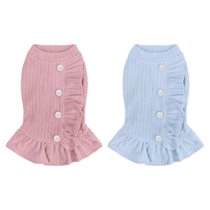 Fishprincess moderno y elegante vestido rosa para perros pequeños poliéster transpirable estampado de animales tradicional XS para primavera - Product Image 3