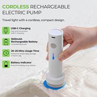 Sacs de rangement sous vide, lot de 15, avec pompe électrique sans fil, pour compression de bagages, vêtements, valises, économiseur d'espace, matériau PA+PE