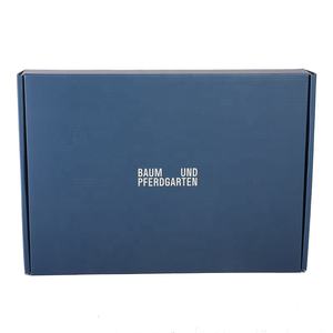 กล่องไปรษณีย์สีน้ำเงินเข้มแบบแบนกล่องบรรจุภัณฑ์เสื้อยืดกระดาษแข็งแบบเรียบสำหรับผู้ชาย - Product Image 3