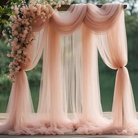 Voilages en mousseline personnalisés pour arche de mariage, rideau de fond transparent pour cérémonie, fête, événement, décoration. Taille et couleur personnalisables.