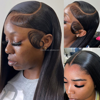 Perruque Lace Front Closure en Cheveux Humains Vierges Indiens 13x4, Styles Lisses et Ondulés Profonds, HD Transparente pour un port sans colle