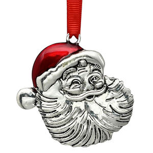 بيع بالجملة العتيقة بيوتر سانتا كلوز رئيس المعادن شجرة عيد الميلاد زخرفة لشجرة عيد الميلاد - Product Image 1