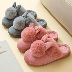 Chaussons en coton pour femmes et hommes avec <span class=keywords><strong>fourrure</strong></span>, semelle intérieure antidérapante en EVA et doublure en PVC – Prix de gros - Product Image 3