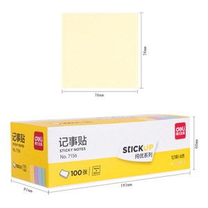 Blocs-notes adhésifs Deli 7156, 100 pages, couleurs assorties, papier mémo, bloc-notes - Product Image 2