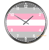 Horloge murale ronde Demigirl Rainbow, horloge silencieuse classique sans tic-tac, fonctionnant sur piles, pour bureau, maison, salon