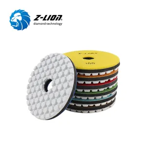 ZL-16E 4 Inch Dot Pattern White Concrete Resin Hybrid Grinding Polishing Pads Abrasive Pads