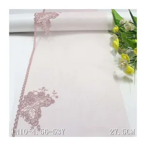 Factory Supplier Elegant Polyester Embroidery Light Purple Lace Fabric Border Lace Trim for Garment Using