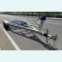 Remorque de bateau en aluminium sur mesure HOIRO de 30 pieds, 3 essieux, plateformes en polyéthylène, frein hydraulique, autorisation VIN DOT CE, vente en gros