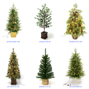 Arbre de pin artificiel extérieur simulé pré-éclairé plante en pot de noël Faux <span class=keywords><strong>arbuste</strong></span> en pot pour la décoration de jardin à la maison - Product Image 3