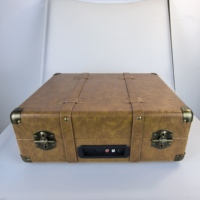 Nueva maleta de madera AT-Tech Cartucho magnético móvil Reproductor de vinilo Construido en 2*5W Altavoces Tocadiscos