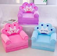 Canapé-lit pliable moderne pour enfants, chaise de princesse en peluche rose confortable avec mousse haute densité pour tout-petits, idéal pour le salon