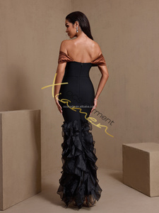 Ocstrade Nuovi Arrivi <span class=keywords><strong>Abiti</strong></span> da Donna <span class=keywords><strong>Eleganti</strong></span> per Feste Serate Senza Spalline con Rete, Volant e Perline - Product Image 5