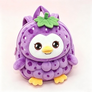 Mochila de Peluche Personalizada para Niños, Mochila de Peluche de Pingüino con Diseño de Uva Morada, Mochila de Peluche de Pingüino con Diseño de Uva - Product Image 5