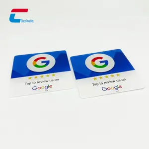 High end Ntag 215 NFC chip acrylic card google facebook instagram nfc sticker good review plates