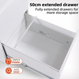 <span class=keywords><strong>Armoire</strong></span> de rangement de <span class=keywords><strong>bureau</strong></span> en acier robuste avec serrure, 3 tiroirs mobiles, unité de tiroirs en acier sous le <span class=keywords><strong>bureau</strong></span> - Product Image 3