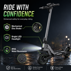 Trottinette avec moteur de roue arrière de 1000 W, 48 V 15 Ah, pneus pneumatiques, frein à disque mécanique pour les déplacements urbains quotidiens HK-J11 Ultra El - Product Image 3