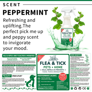 Spray anti-puces et anti-tiques à base de plantes 250 ml, multi-parfums, infusé aux <span class=keywords><strong>huiles</strong></span> <span class=keywords><strong>essentielles</strong></span>, pour chiens et chats de tous âges, produit de nettoyage et de toilettage pour animaux de compagnie - Product Image 4