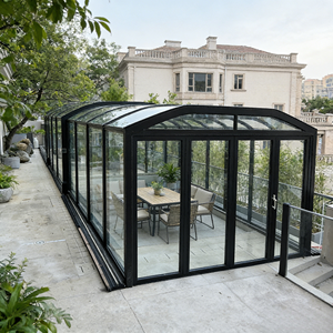 Terraza Móvil Retráctil de Aluminio, Sala Exterior Móvil de Aleación de Aluminio, Sala de Vidrio Plegable - Product Image 4