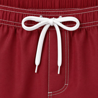 Pantalones Cortos Cargo Personalizados con Etiqueta Privada para Hombre, Color Granate, con Botones a Presión, Bolsillos con Solapa, Cintura Elástica, MOQ Flexible, Fabricante Pantone