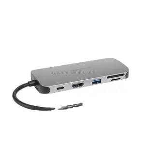 AY-T185K Fast Charging USB C Hub 10 In 1 Type C Hub With Ethernet