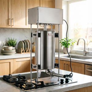 Efficiente Insaccatrice in Acciaio Inox Antiruggine per Produzione Casalinga di Salsicce e Piccoli Negozi con 4 Ugelli di Riempimento - Product Image 3
