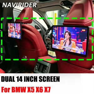Écran de divertissement pour siège arrière de voiture 14 pouces pour BMW X5 X6 X7, moniteur d'appuie-tête Android, écran 4K avec fonction miroir HDMI, Plug&Play - Product Image 1
