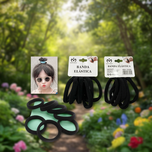 Elastici per Capelli Neri, 6 Pezzi per Confezione, 12 Confezioni per Sacchetto, Elastici ad Alta Elasticità per Donne e Ragazze - Product Image 2