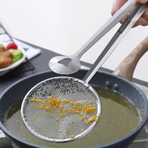 Cuchara coladora de malla de acero inoxidable para cocina, cuchara para recoger alimentos fritos, pinza para escurrir aceite, utensilios de cocina - Product Image 3