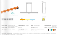Lustre suspendu linéaire LETARON pour bureau à domicile, taille moyenne, 220-240V/AC 50/60Hz, en aluminium, rectangulaire