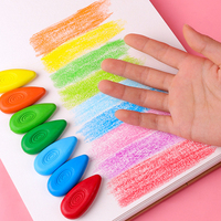 Approvisionnement d'usine logo personnalisé caryon 24 pack enfants bébés lavables marque privée crayons de cire effaçables en forme de gouttelette