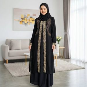 Vestido Abaya Árabe Tradicional para Mujer, Estilo Largo y Modesto, Vestidos Casuales de Noche, Ropa para el Hogar, Estilo Dubái - Product Image 1