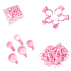 100 piezas de vasos desechables de silicona rosa para tinta de tatuaje, soporte de anillo, vasos de pigmento para microblading, para suministros de PMU - Product Image 1
