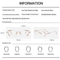 Lunettes de lecture presbyopes ODM élégantes et luxueuses en résine, sans monture, à bords taillés en diamant, anti-lumière bleue, pour personnes d'âge moyen et âgées
