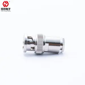 Factory Price Nickle Plated BNC RF Connector Male Clamp For RG58 LMR195 Cable Straight 50ohm BNC Plug