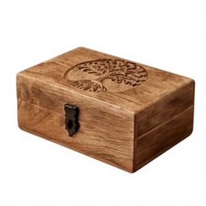 Caja de Joyería de Madera Hecha a Mano con Elegante Diseño Tallado para Mujeres y Niñas, Regalos de Boda y Decoración de Hogar de Lujo - Product Image 1