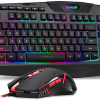 Delux — clavier et souris de jeu filaire Redragon S101, rétroéclairé rvb, avec touches multimédia, repose-poignet et rétro-éclairage rouge