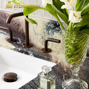Mármol <span class=keywords><strong>Cipollino</strong></span> Ondulato Moderno Pulido en Capas con Vetas en Negro, Marrón y Blanco, Piedra Natural para Paredes y Pisos de Baños con un Toque Elegante - Product Image 5