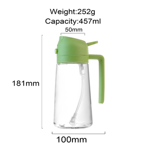 <span class=keywords><strong>Vaporisateur</strong></span> d'olive de 2 pouces multifonctionnel de <span class=keywords><strong>cuisine</strong></span> Distributeur de brouillard de récipient de vinaigre de 450ml pour la cuisson Bouteille d'<span class=keywords><strong>huile</strong></span> de pulvérisateur de verre - Product Image 3