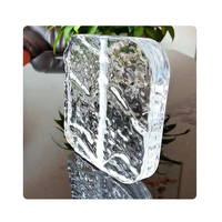 Carreaux de verre texturé en pierre Carreaux de verre suspendus carrés pour écran de séparation Carreaux de verre décoratifs transparents suspendus pendentifs