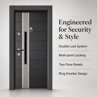 Porte d'entrée blindée turque bicolore anthracite avec double verrouillage multipoints, tailles personnalisées