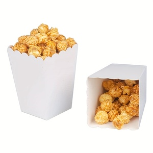 Seau à popcorn en papier pliable personnalisé pour fête d'anniversaire, noir et blanc, pour soirée cinéma, mini boîtes à popcorn en gros - Product Image 4