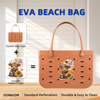 Sac fourre-tout imperméable pour vacances à la plage, couleur unie, logo personnalisé, matériau EVA, grande capacité de rangement, voyage en plein air, femme