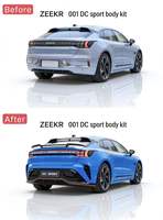 Kit carrosserie sport ZEEKR 001 DC en PP : Lame avant, jupes latérales, diffuseur arrière, spoiler noir brillant avec rivets et accessoires à clipser