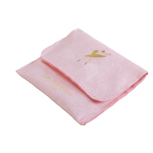 Pochette de rangement de luxe en microfibre flanelle rectangulaire pour bijoux (colliers, boucles d'oreilles) avec fermeture à bouton-pression dissimulé, directement de l'usine - Product Image 5