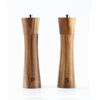 Moulin à poivre et sel en bois d'acacia personnalisé moulin manuel lot de 2 Molinillo De Sal Y Pimienta