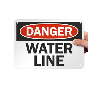 Sıcak satış alüminyum trafik işareti yol güvenliği ve işyeri inşaat tabela için tehlike işareti dikkat su hattı işareti - Product Image 2