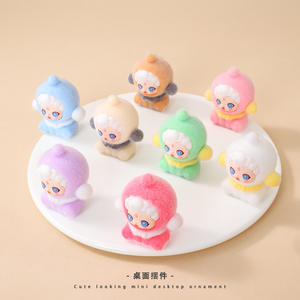 دمية كرتونية من كلوريد البولي فينيل تتدفقون على شكل دمية من مادة PVC لطيفة سهلة الاستخدام وبث مباشر وبث أعمى ، حقيبة صغيرة لتزيين المكاتب والمكاتب ، تماثيل شخصية للعبة - Product Image 4